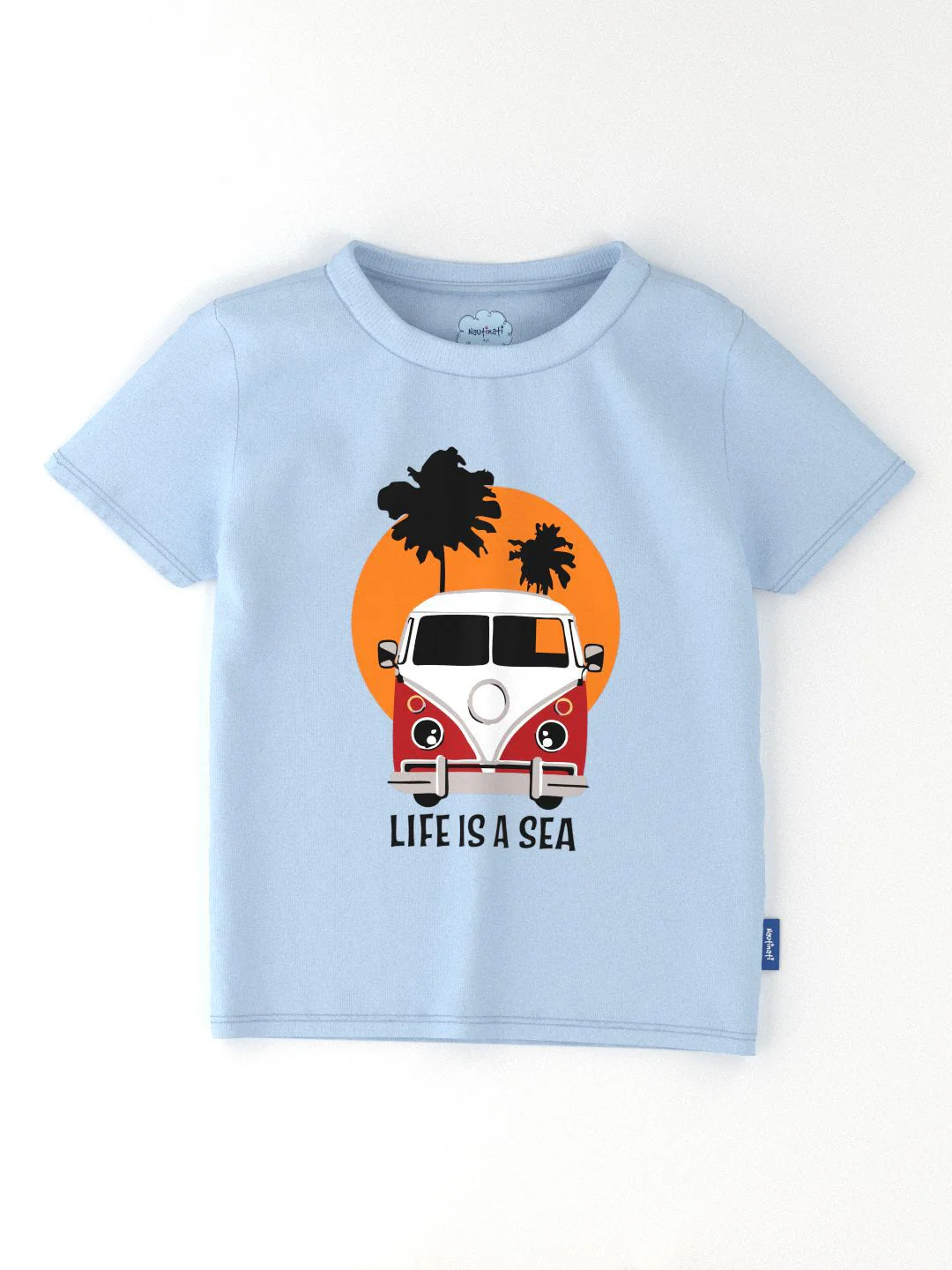 Nauti Nati Casual Outdoor Boys Pack Of 2 Beach Printed Antimicrobial Cotton T-Shirts - Image 3
