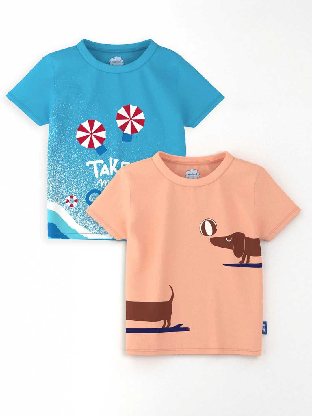 Nauti Nati Casual Outdoor Boys Pack Of 2 Graphic Printed Antimicrobial Cotton T-Shirts - Image 2