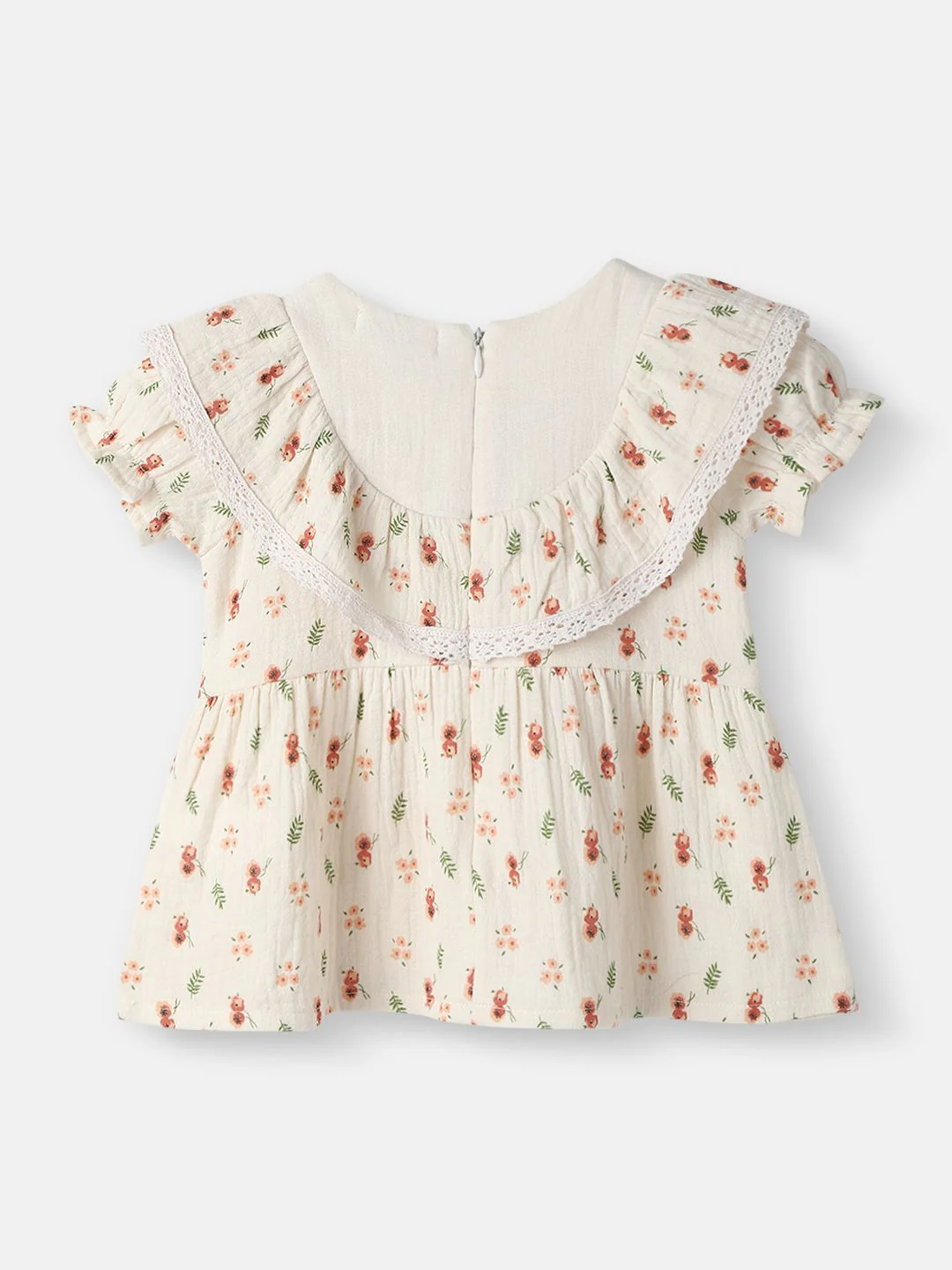 Nauti Nati Girl Floral Cotton Lace Dress - Image 2