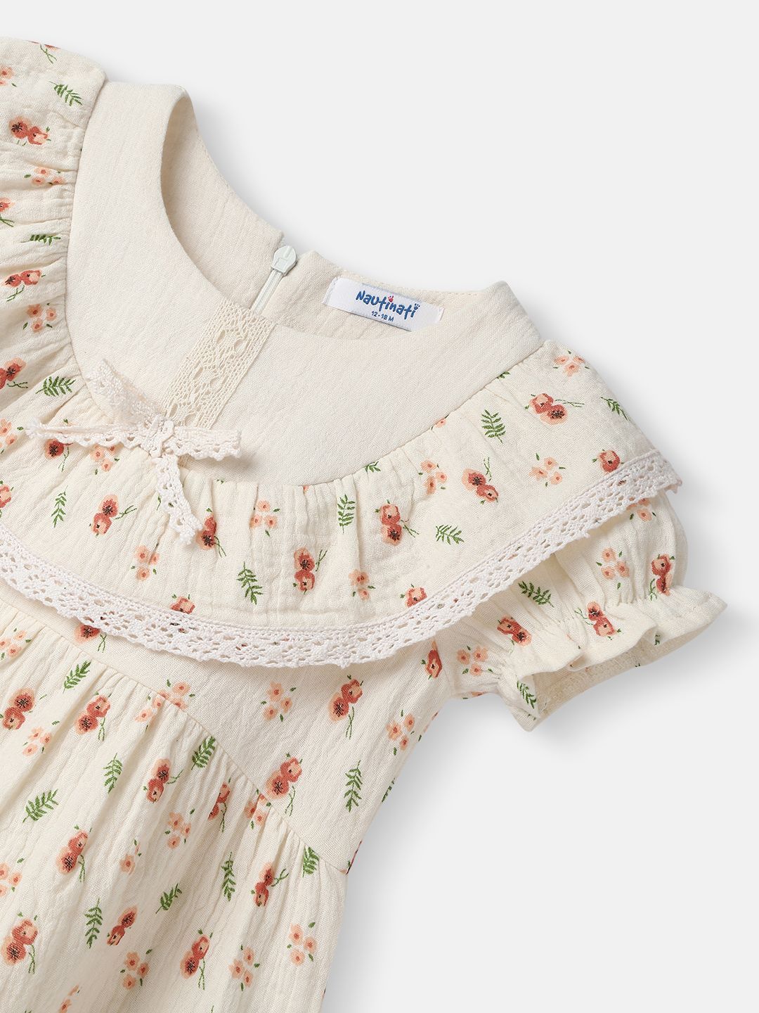 Nauti Nati Girl Floral Cotton Lace Dress - Image 5
