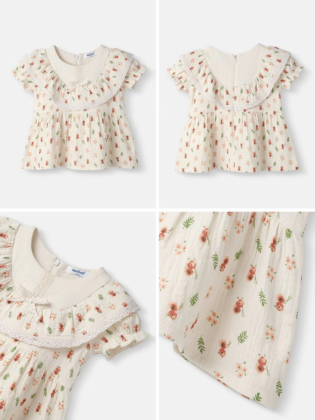 Nauti Nati Girl Floral Cotton Lace Dress - Image 6