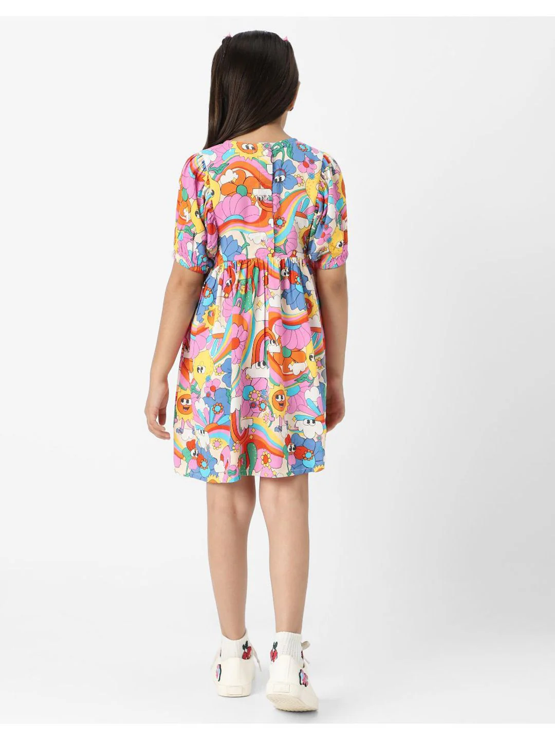 Nauti Nati Girls' Colourful AOP Fit and Flare Dress - Image 5