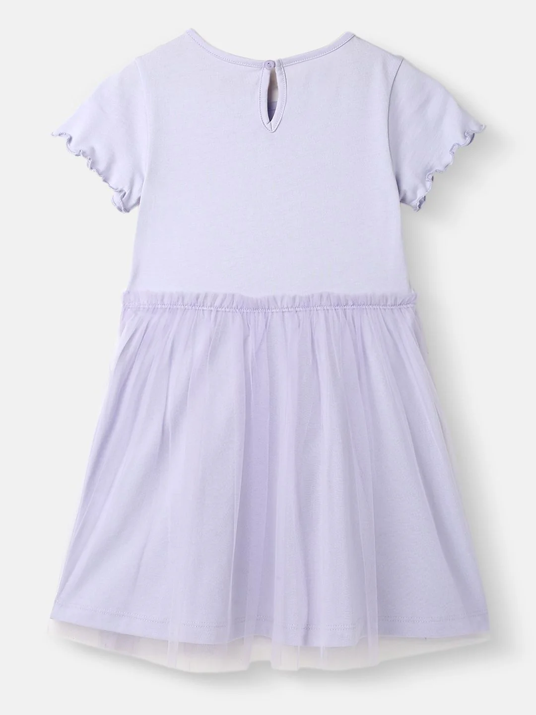 Nauti Nati Girls Cotton Mesh Frock Sticker Printed  Dress - Image 2