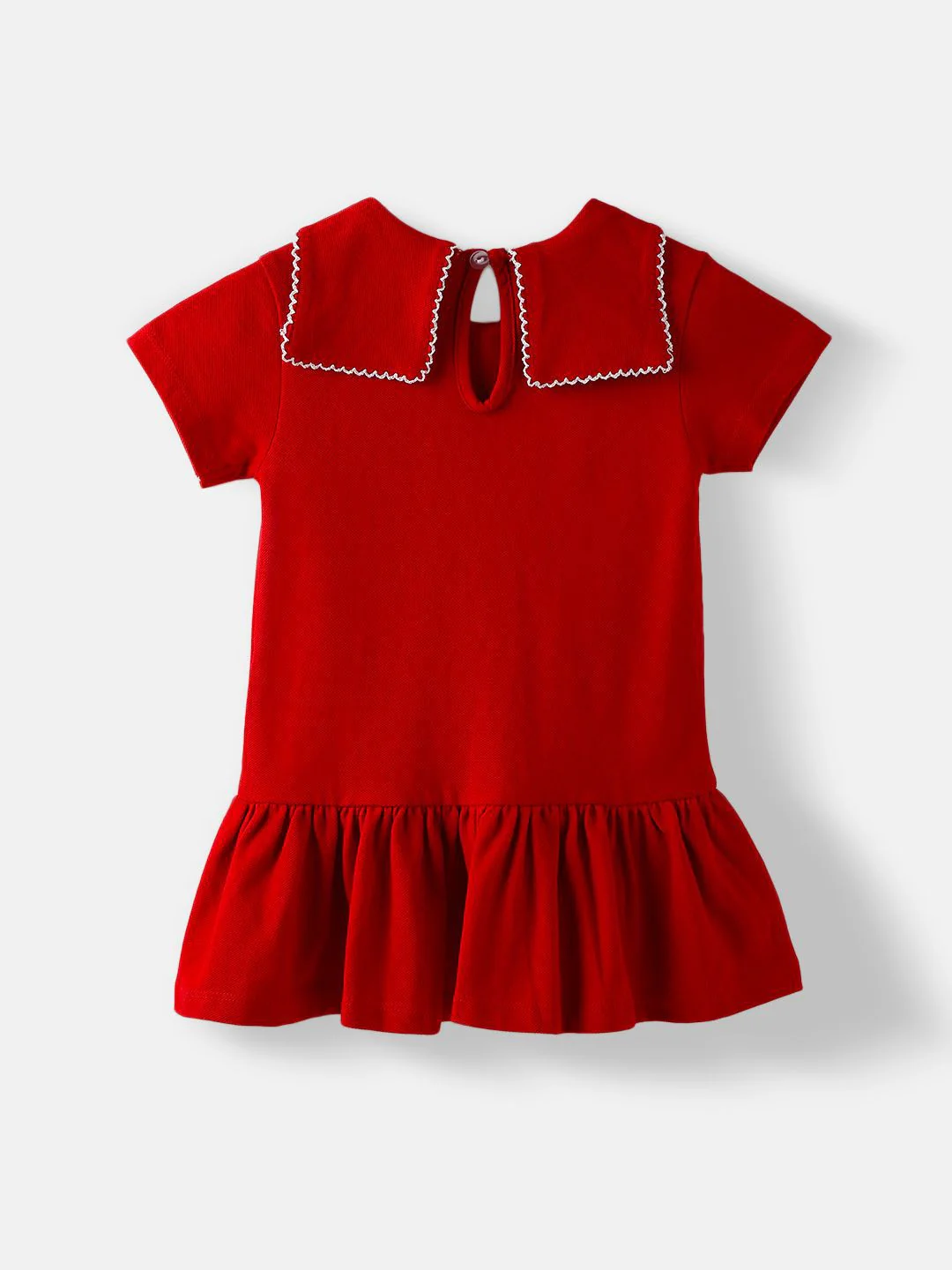 Nauti Nati Girls Cotton Pique Graphic Printed Dress With Bow Collar - Image 2