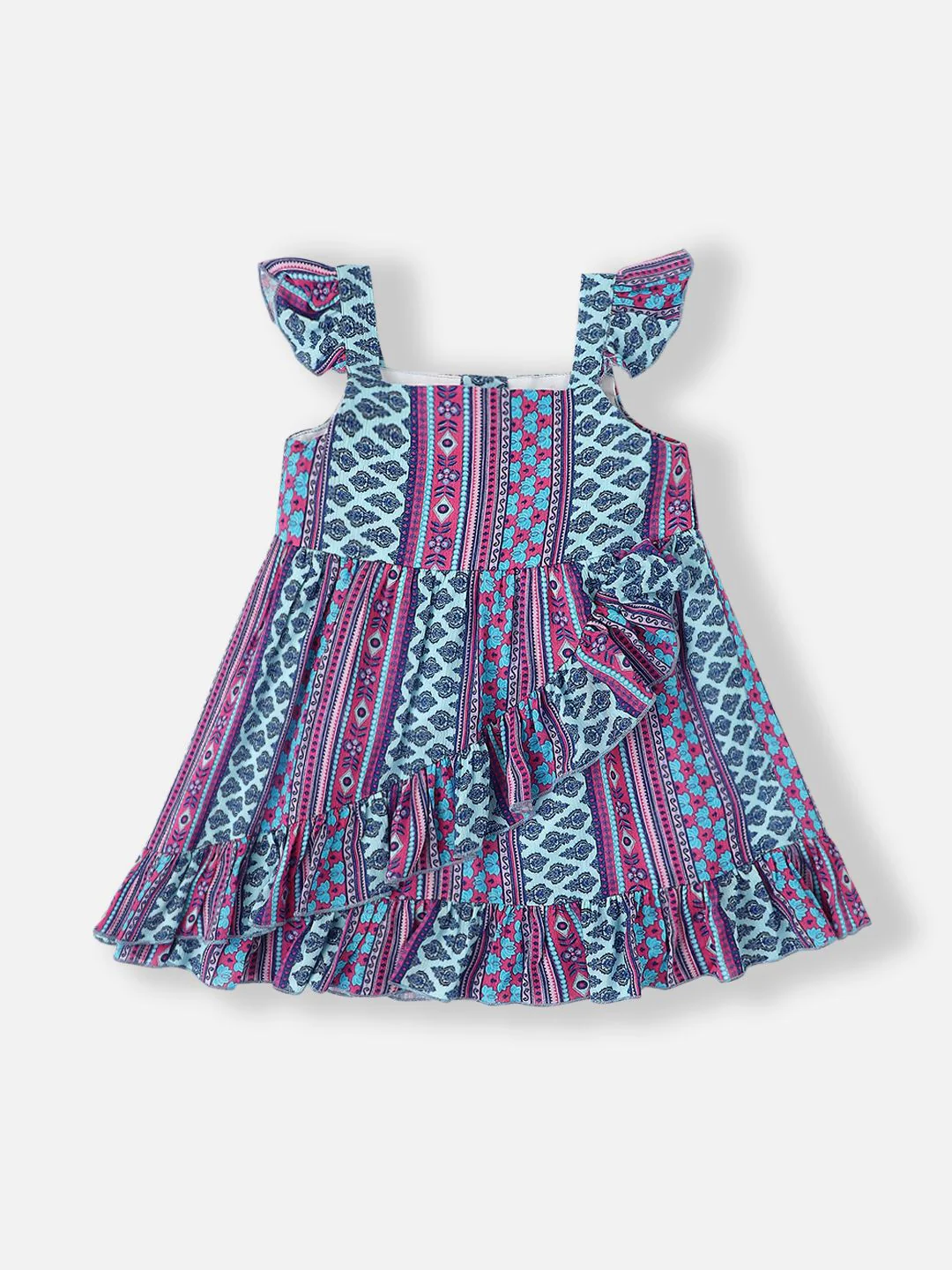Nauti Nati Girls Ethnic Motifs Print Layered Fit & Flare Dress - Image 2