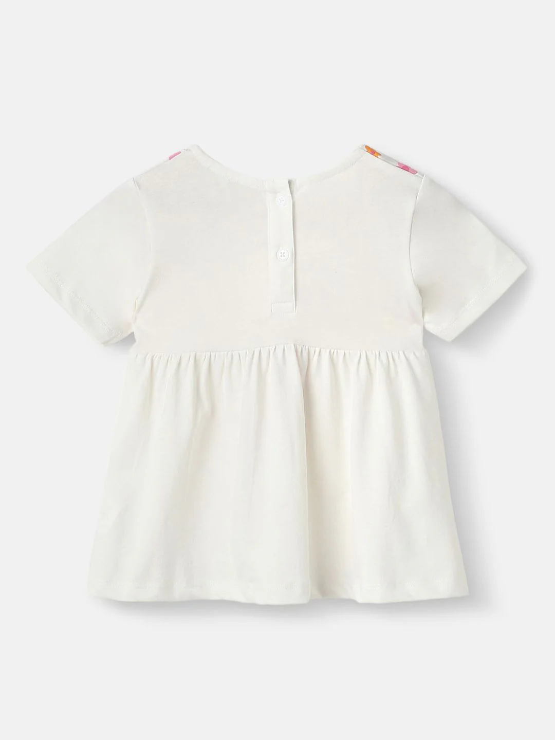 Nauti Nati Girls Floral Embroidered Pure Cotton Gathered Waistline Top & Trousers - Image 5