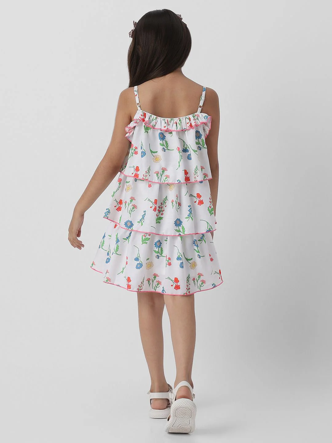 Nauti Nati Girls Floral Print Layered A-Line Dress - Image 5