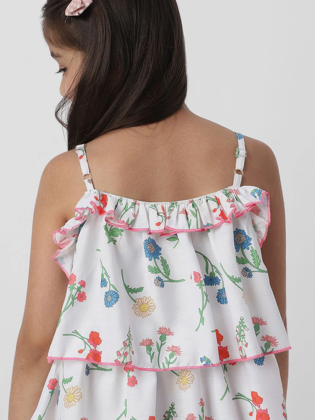 Nauti Nati Girls Floral Print Layered A-Line Dress - Image 7