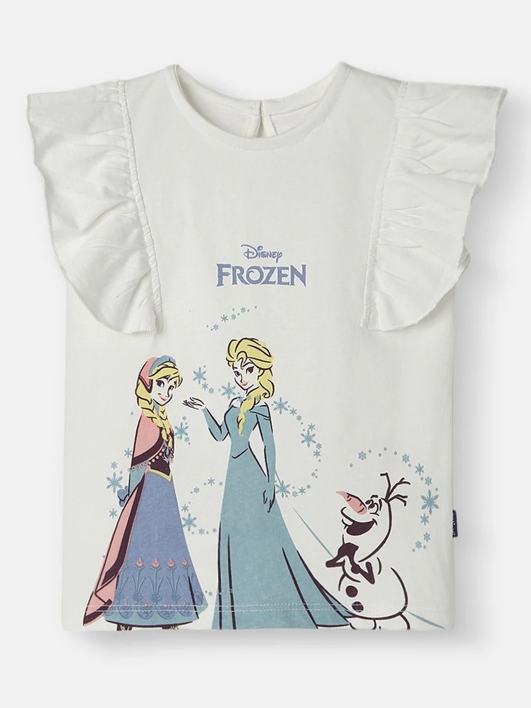 Nauti Nati Girls Frozen Disney Princess Printed Short Sleeves Pure Cotton Top With Skirt - Image 3
