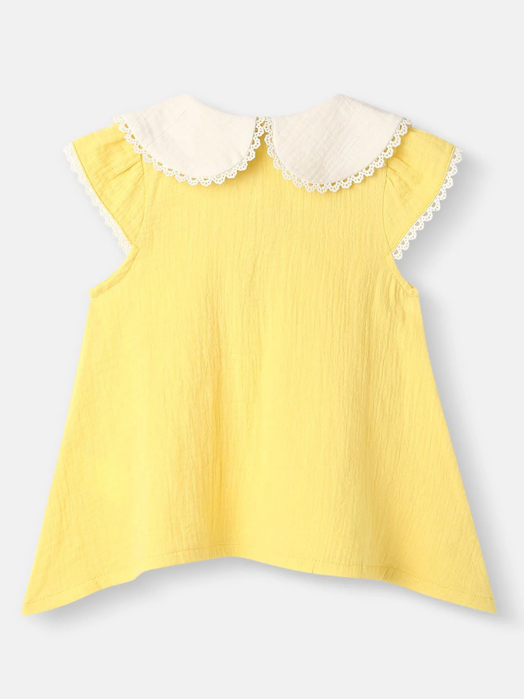 Nauti Nati Girls Girls Embroidery Detail Peter Pan Collar Cotton Top and Shorts Set - Image 5