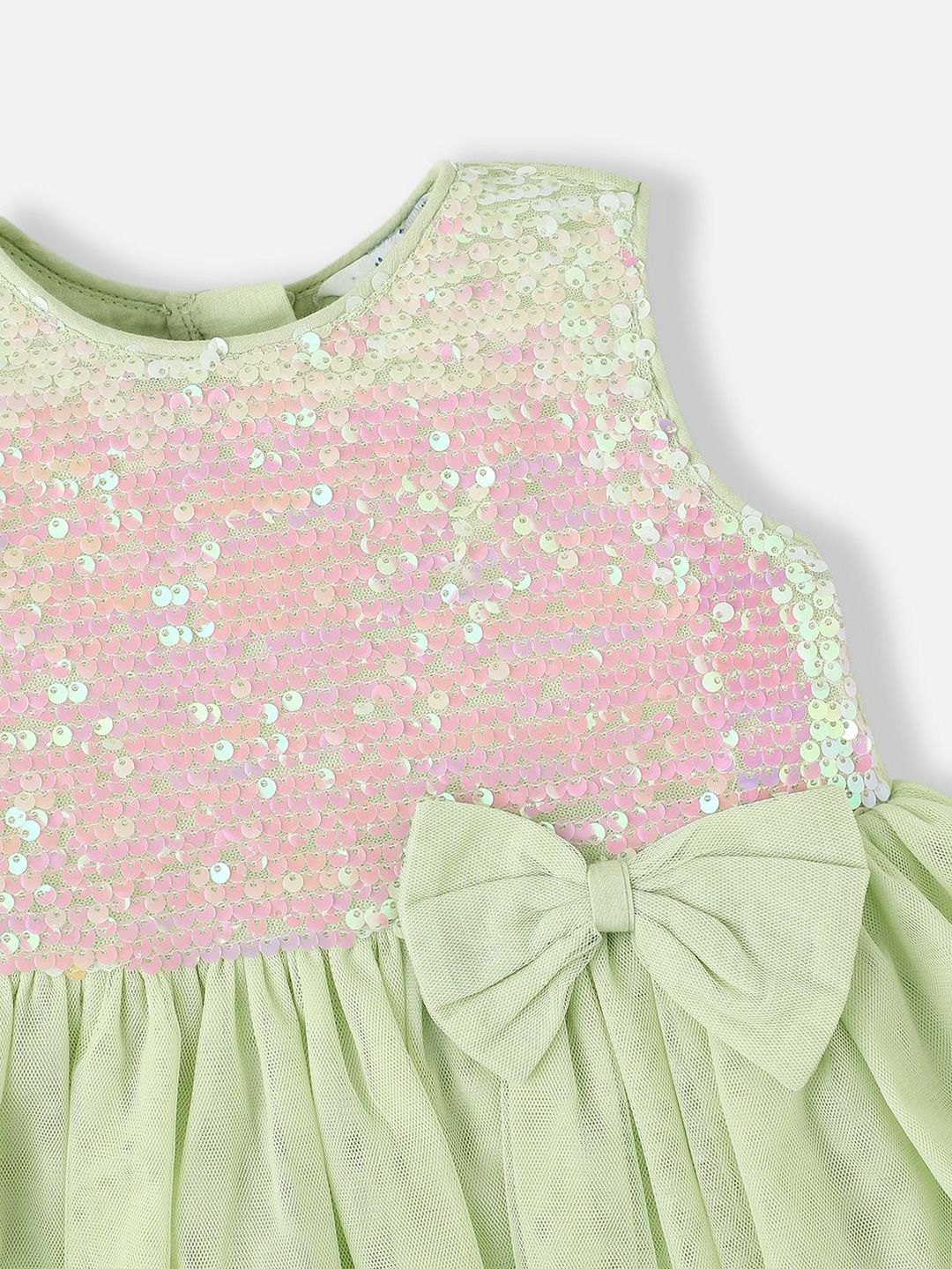 Nauti Nati Girls Net Sequined Fit & Flare Dress with Bow Detail - Image 5