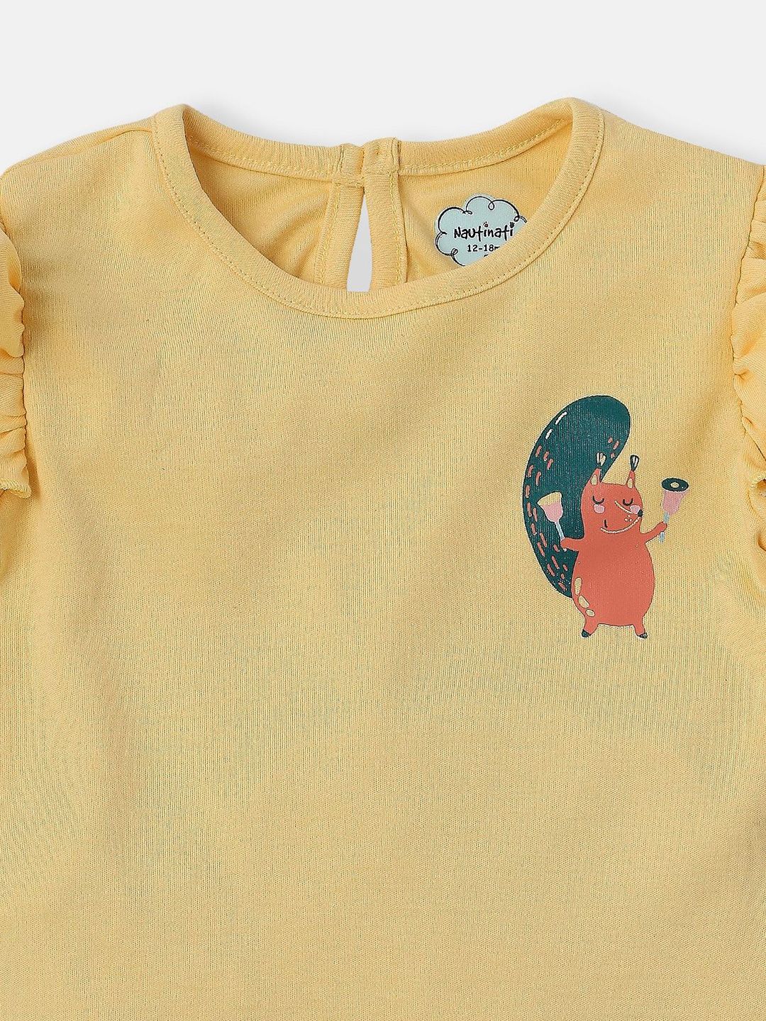 Nauti Nati Girls Pack Of 2 Graphic Printed Pure Cotton T-shirt - Image 6