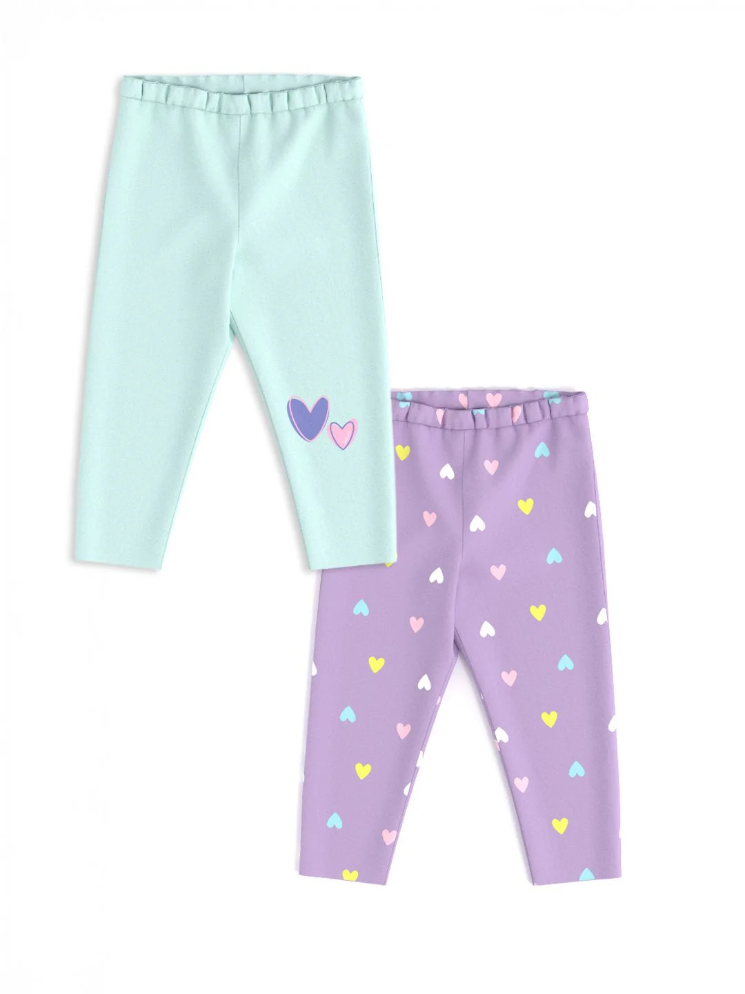Nauti Nati Girls Pack Of 2 Printed Cotton Leggings - Image 2