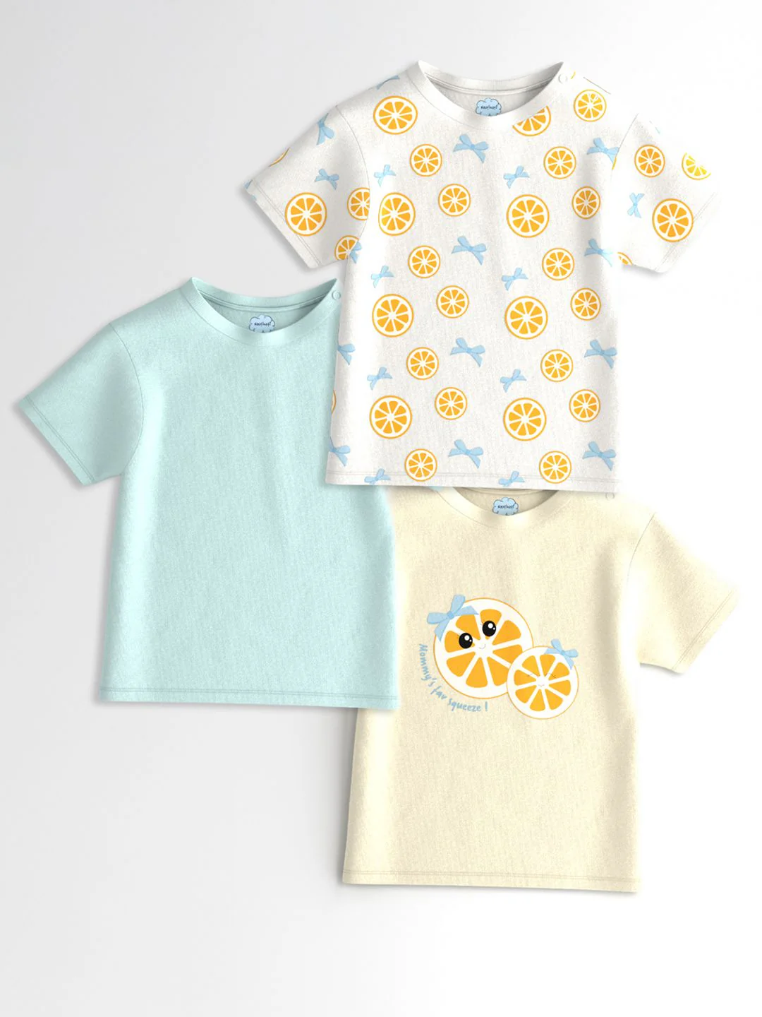 Nauti Nati Girls Pack of 3 Graphic Printed Cotton Antimicrobial T-shirts - Image 2
