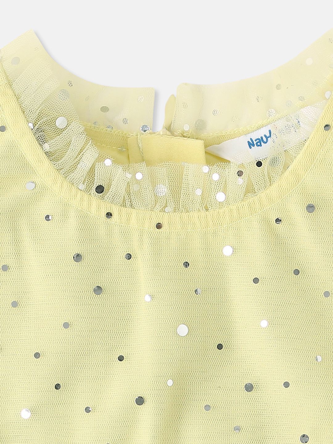 Nauti Nati Girls Shimmery Party Frock With Ruffle Sleeves - Image 3