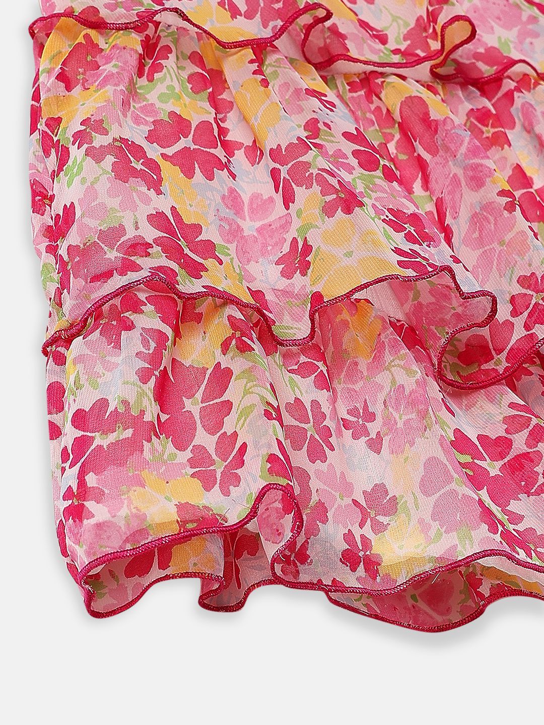 Nauti Nati Girls Sleeveless Floral Printed Knee Length Georgette Dress - Image 4