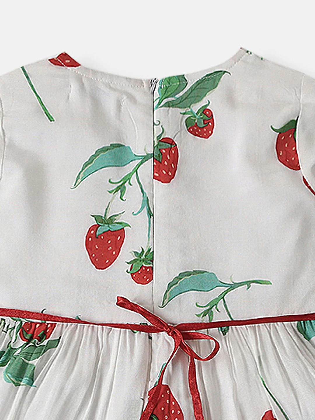 Nauti Nati Girls Soft Rayon Cotton Strawberry Print Frock - Image 4