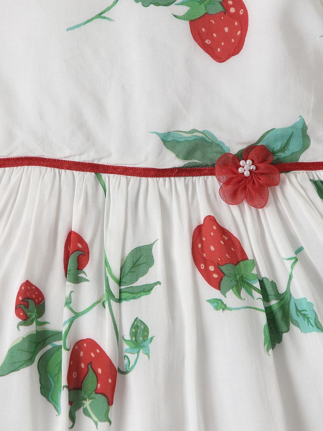 Nauti Nati Girls Soft Rayon Cotton Strawberry Print Frock - Image 7