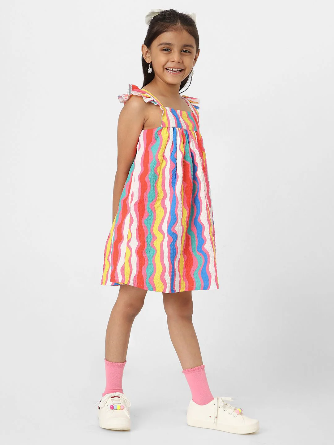 Nauti Nati Girls Striped Sleeveless Dress - Image 3