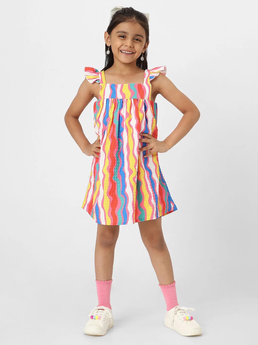 Nauti Nati Girls Striped Sleeveless Dress - Image 4