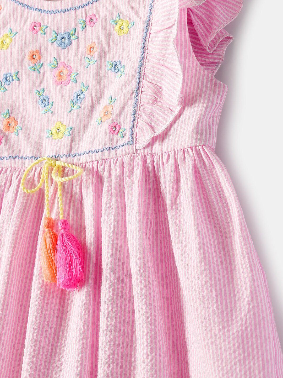 Nauti Nati Infants Embroidered Ruffled Sleeveless Cotton Fit and Flare Dress - Image 4