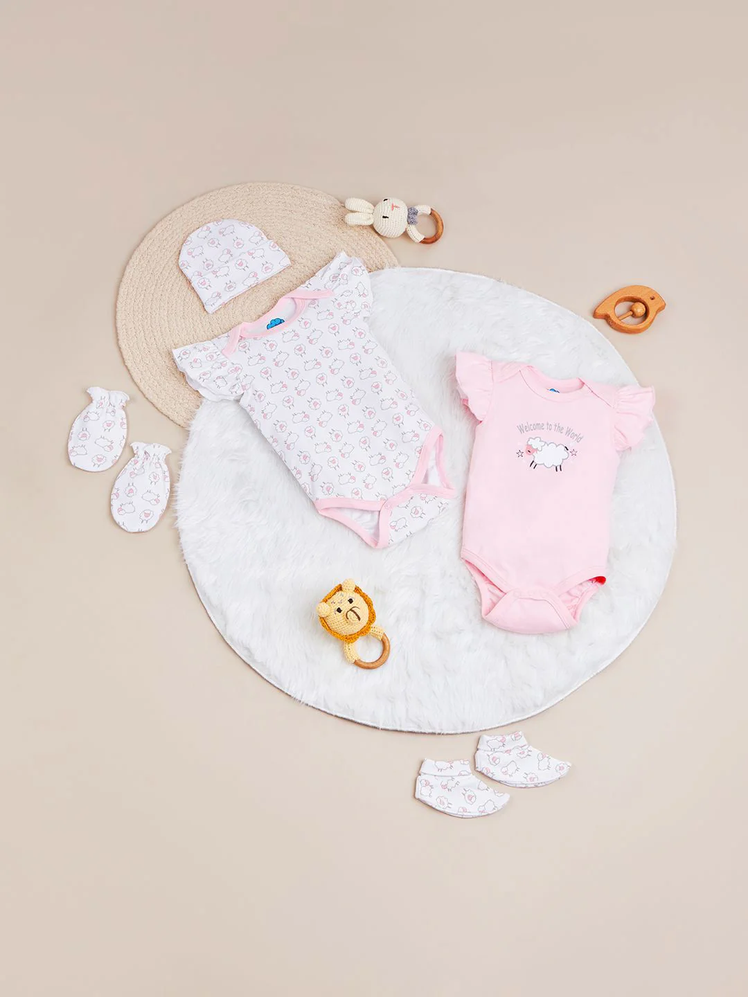 Nauti Nati Infants Pack Of 5 Pure Cotton Baby Apparel Gift Set