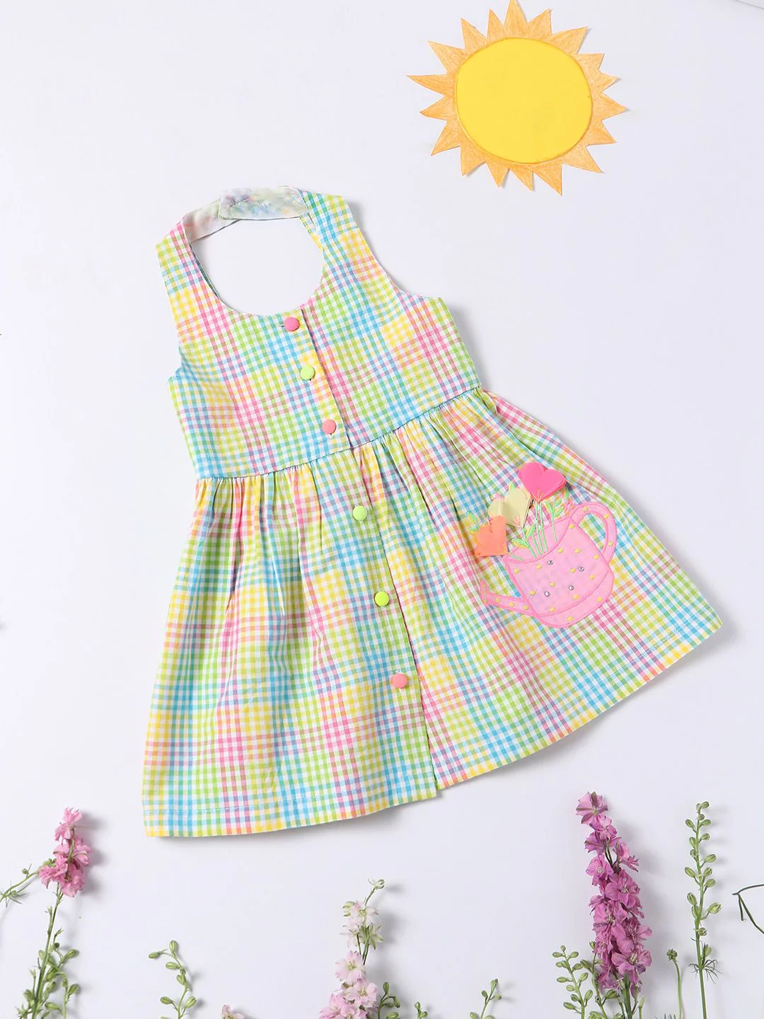 Nauti Nati Multicoloured Checked Halter Neck Dress