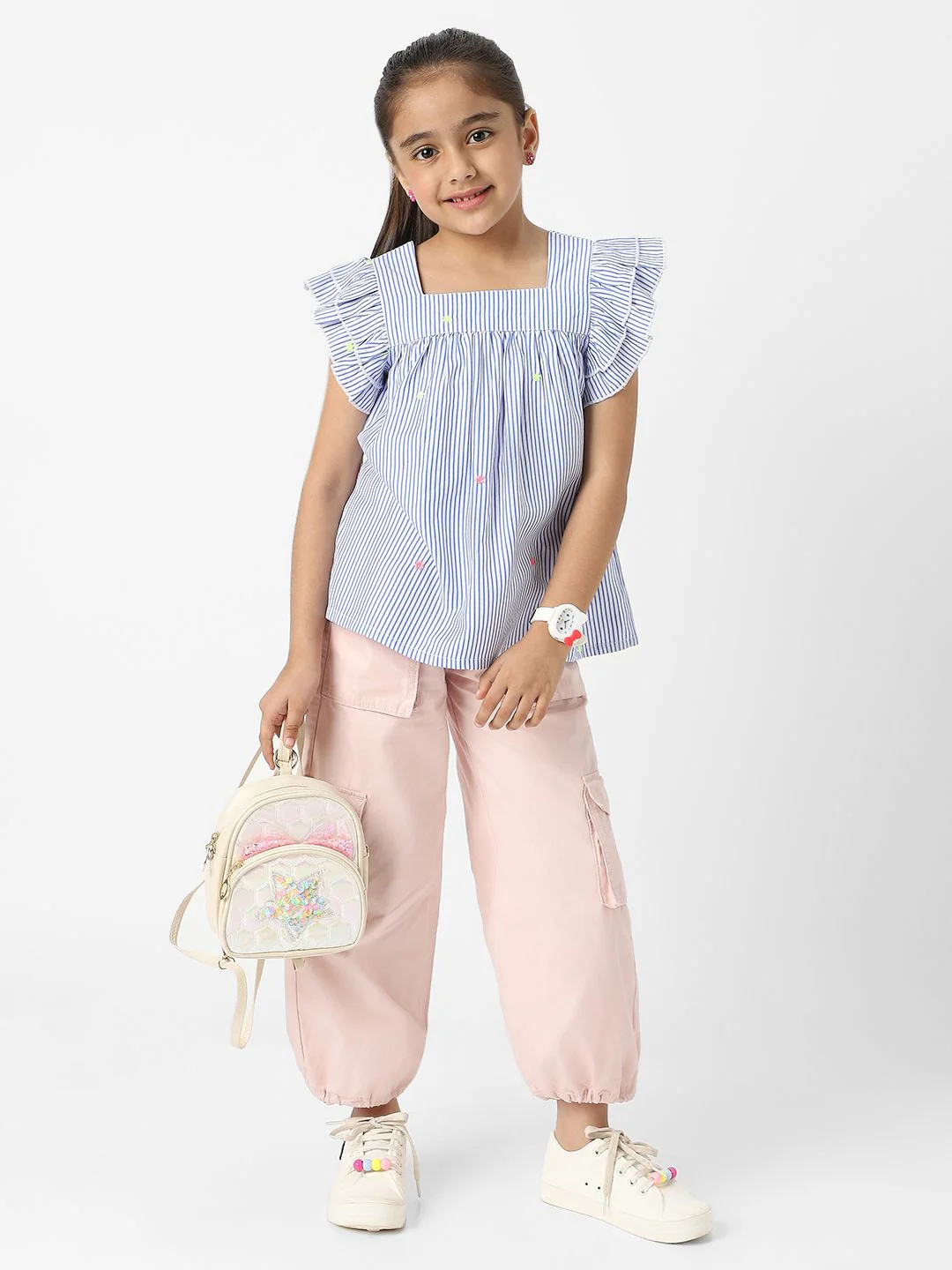 Nauti Nati Striped Bell Sleeve Cotton Top - Image 5
