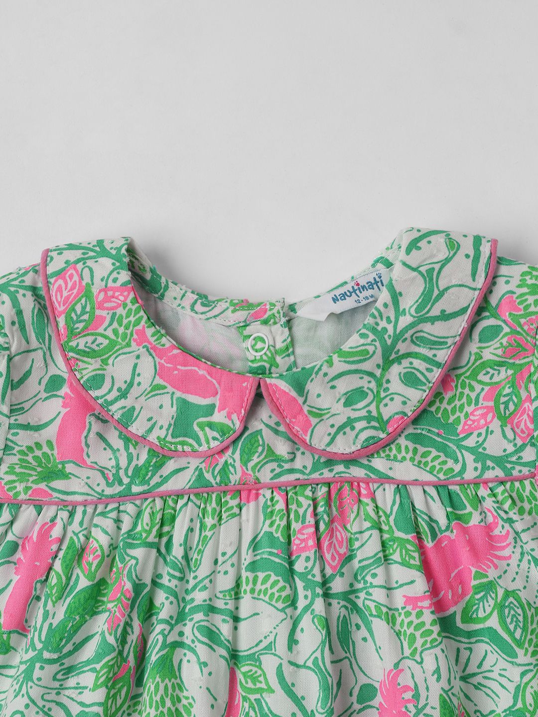 Nauti Nati Tropical Print Peter Pan Collar Empire Dress - Image 3