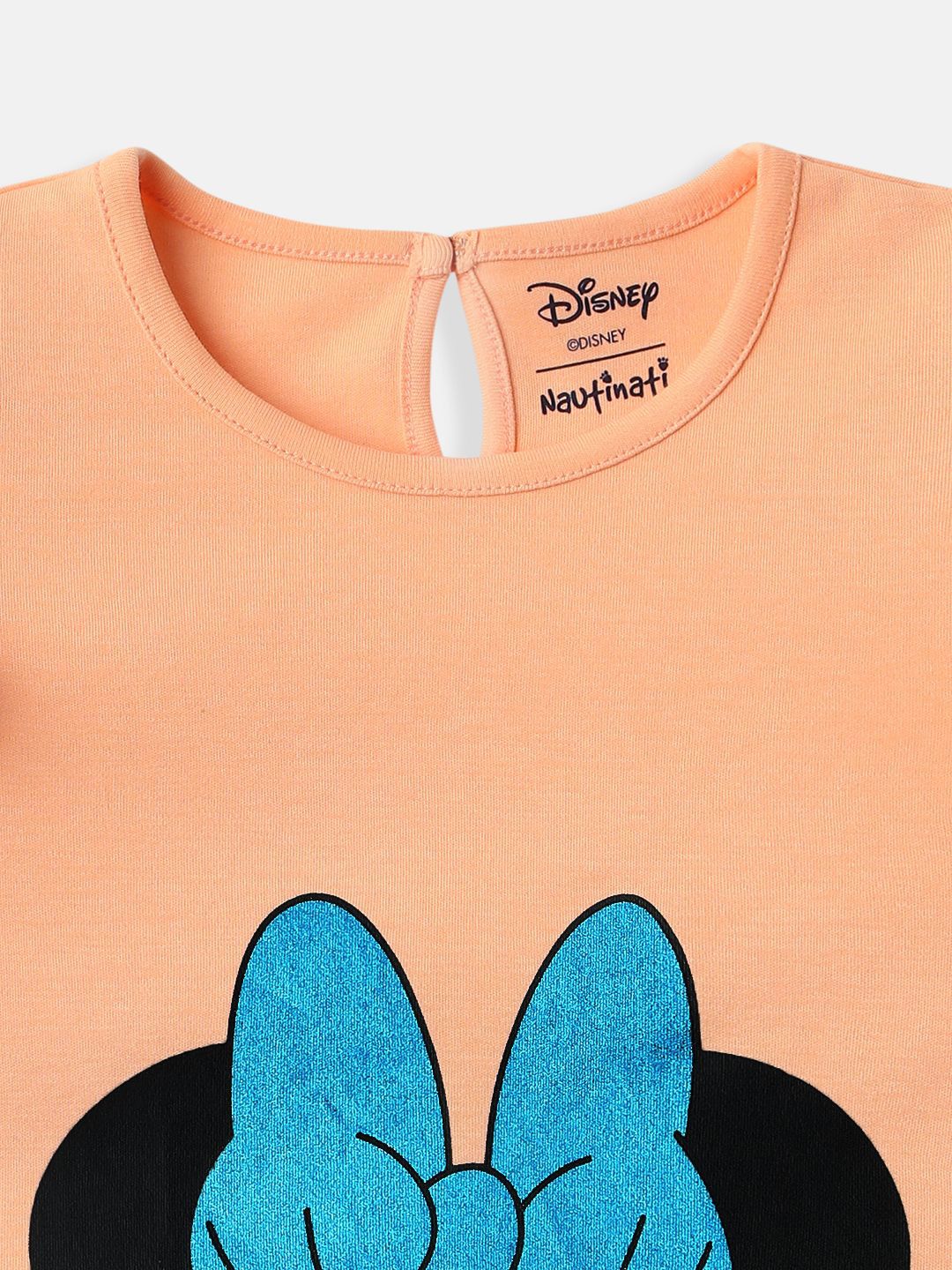 NautiNati Disney Minnie Mouse Baby Girls Orange Pure Cotton T Shirt - Image 3