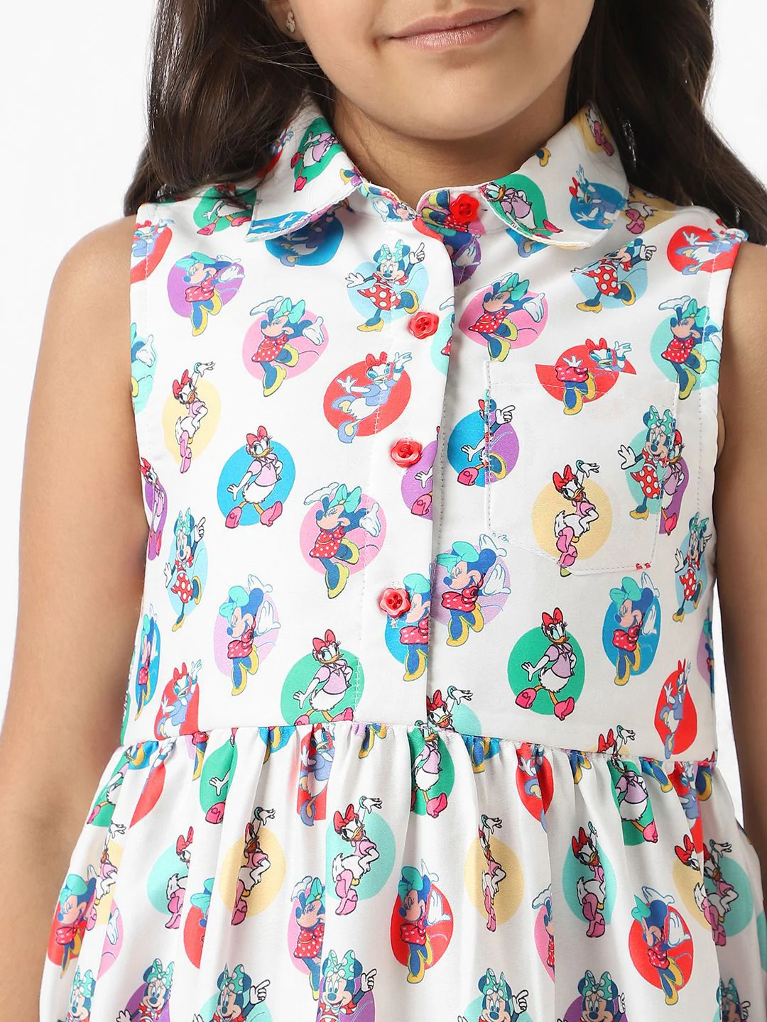 NautiNati Girls Disney Minnie & Daisy All-Over Print Shirt Dress - Image 2