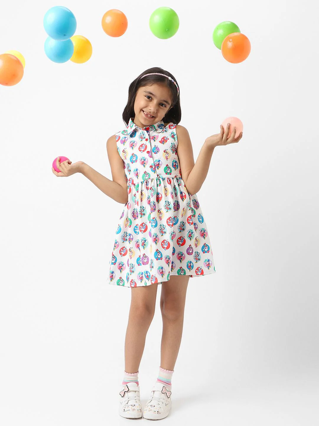 NautiNati Girls Disney Minnie & Daisy All-Over Print Shirt Dress - Image 4