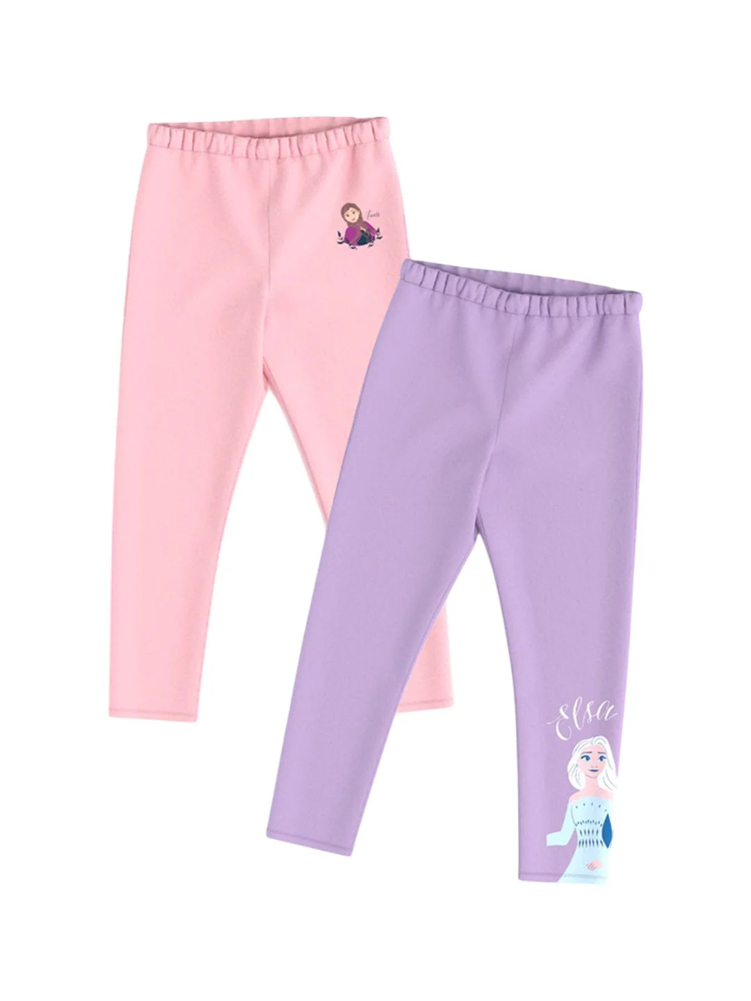 NautiNati Girls Pack of 2 Disney Frozen Print Cotton Leggings - Image 3