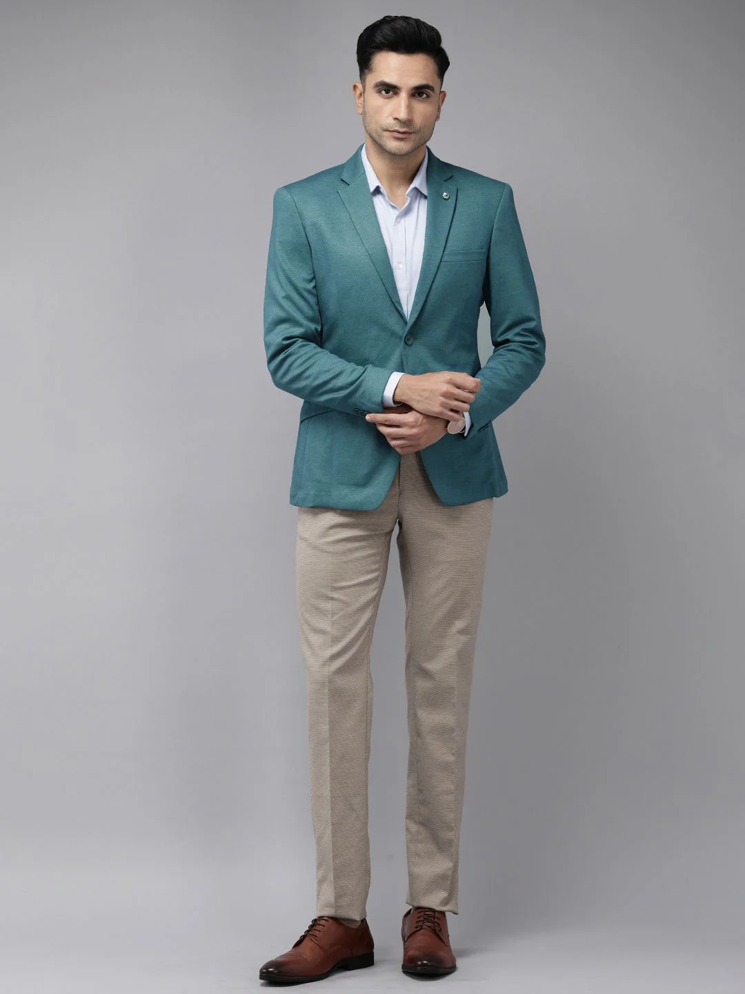 Park Avenue Active Fit Solid Single-Breasted Formal Blazers - Image 4