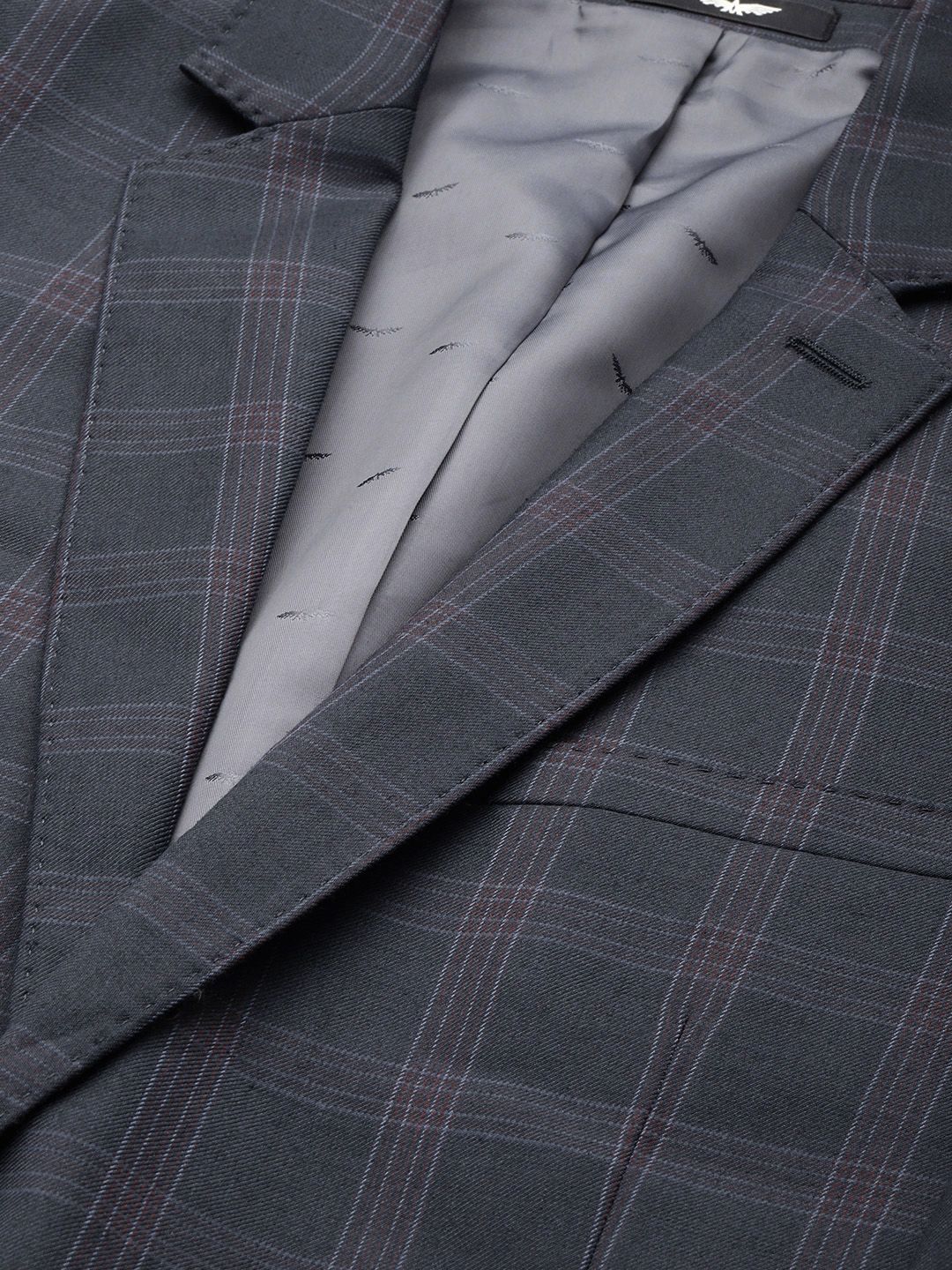 Park Avenue Checked Notched Lapel Single-Breasted Formal 2 Piece Suits - Image 2