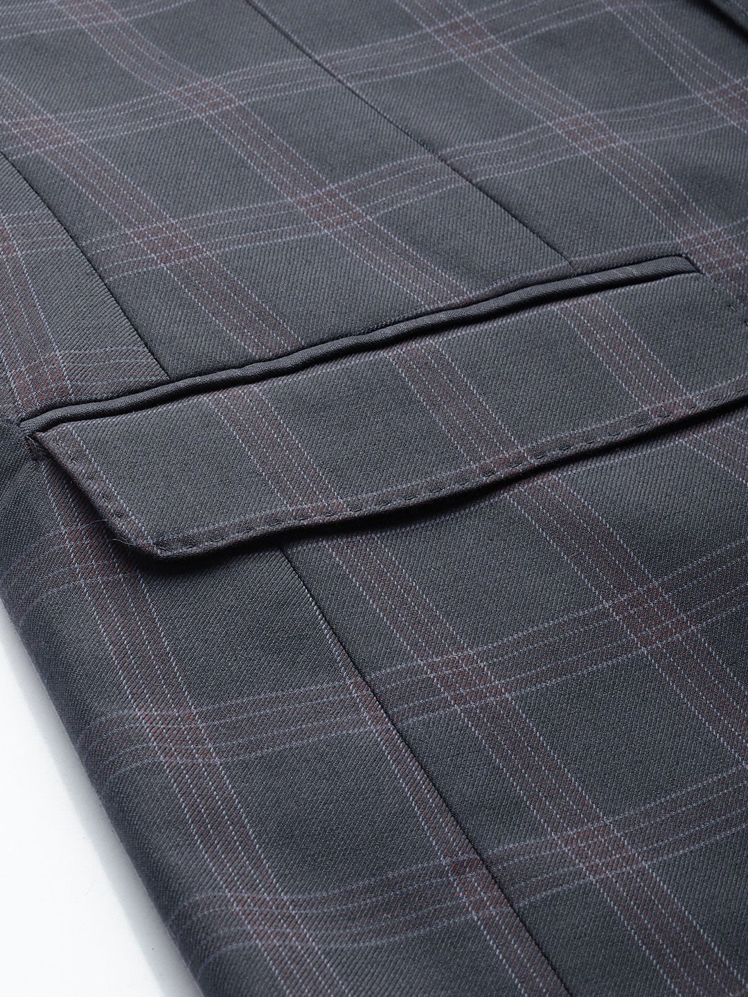 Park Avenue Checked Notched Lapel Single-Breasted Formal 2 Piece Suits - Image 7