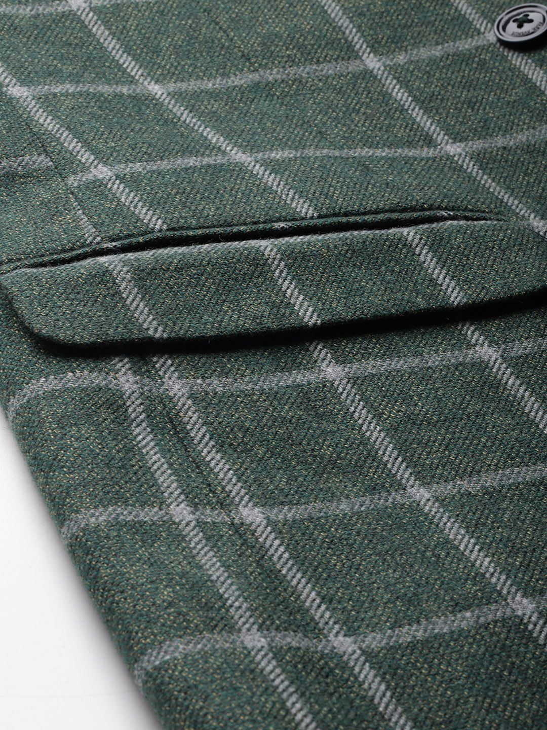 Park Avenue Checked Single-Breasted Slim Fit Formal Blazer - Image 6