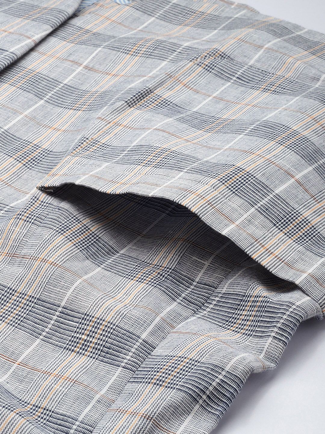 Park Avenue Checked Single-Breasted Super Slim Fit Formal Blazer - Image 6