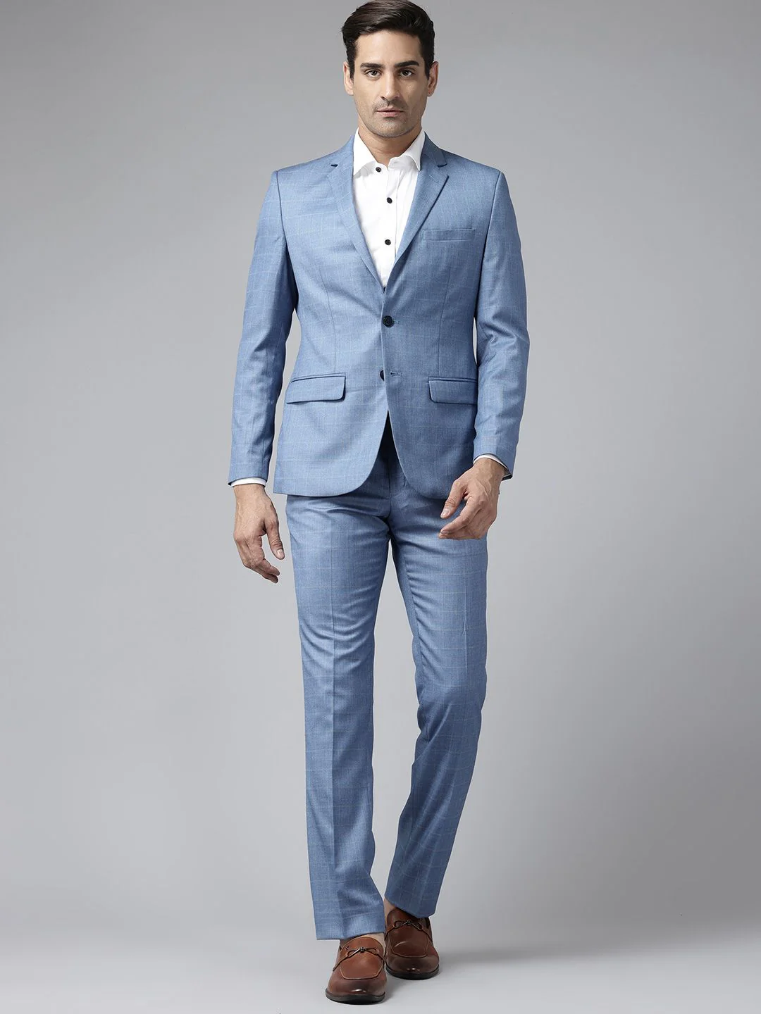 Park Avenue Checked Slim-Fit Blazer & Trousers