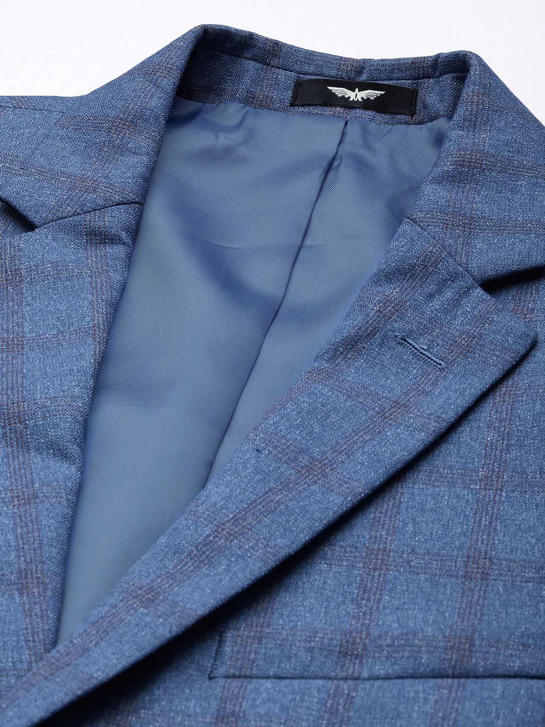 Park Avenue Checked Super Slim Fit Single-Breasted Formal Blazer - Image 2
