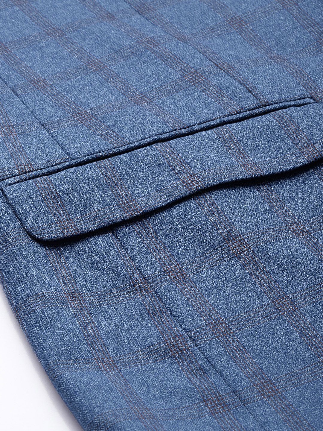 Park Avenue Checked Super Slim Fit Single-Breasted Formal Blazer - Image 6