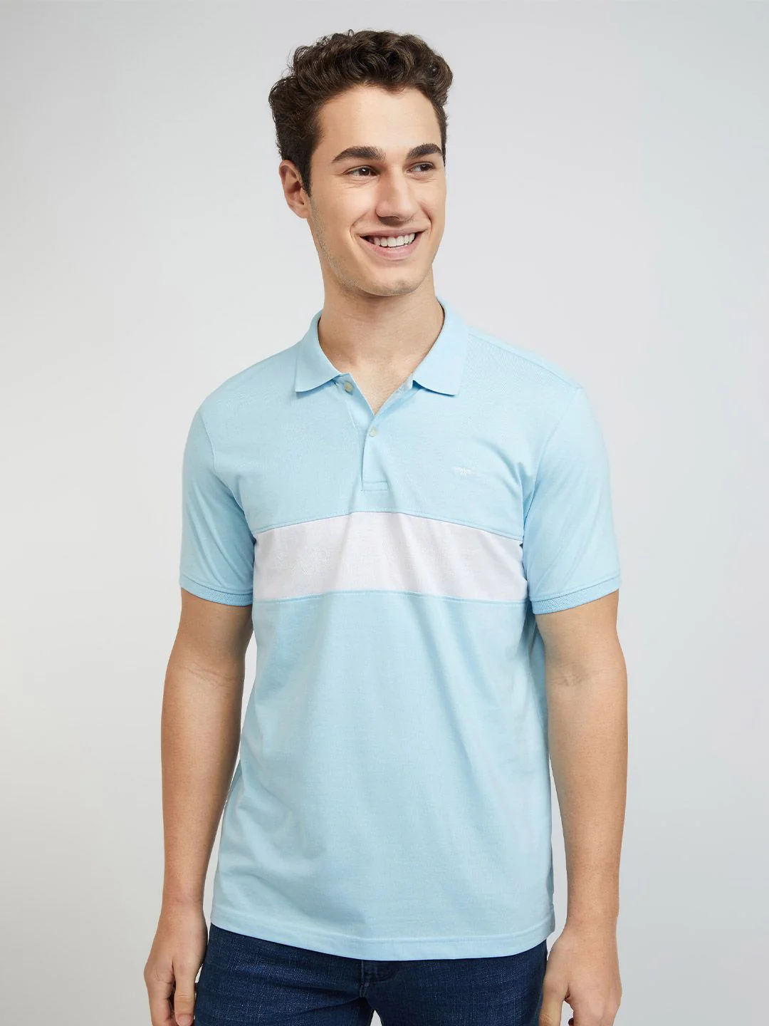 Park Avenue Cotton Rich Striped Polo Collar Slim Fit T-shirt