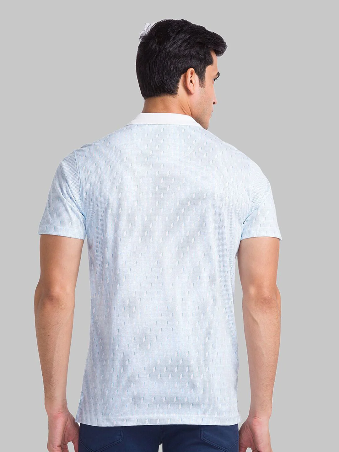 Park Avenue Geometric Printed Polo Collar Slim Fit T-shirt - Image 4