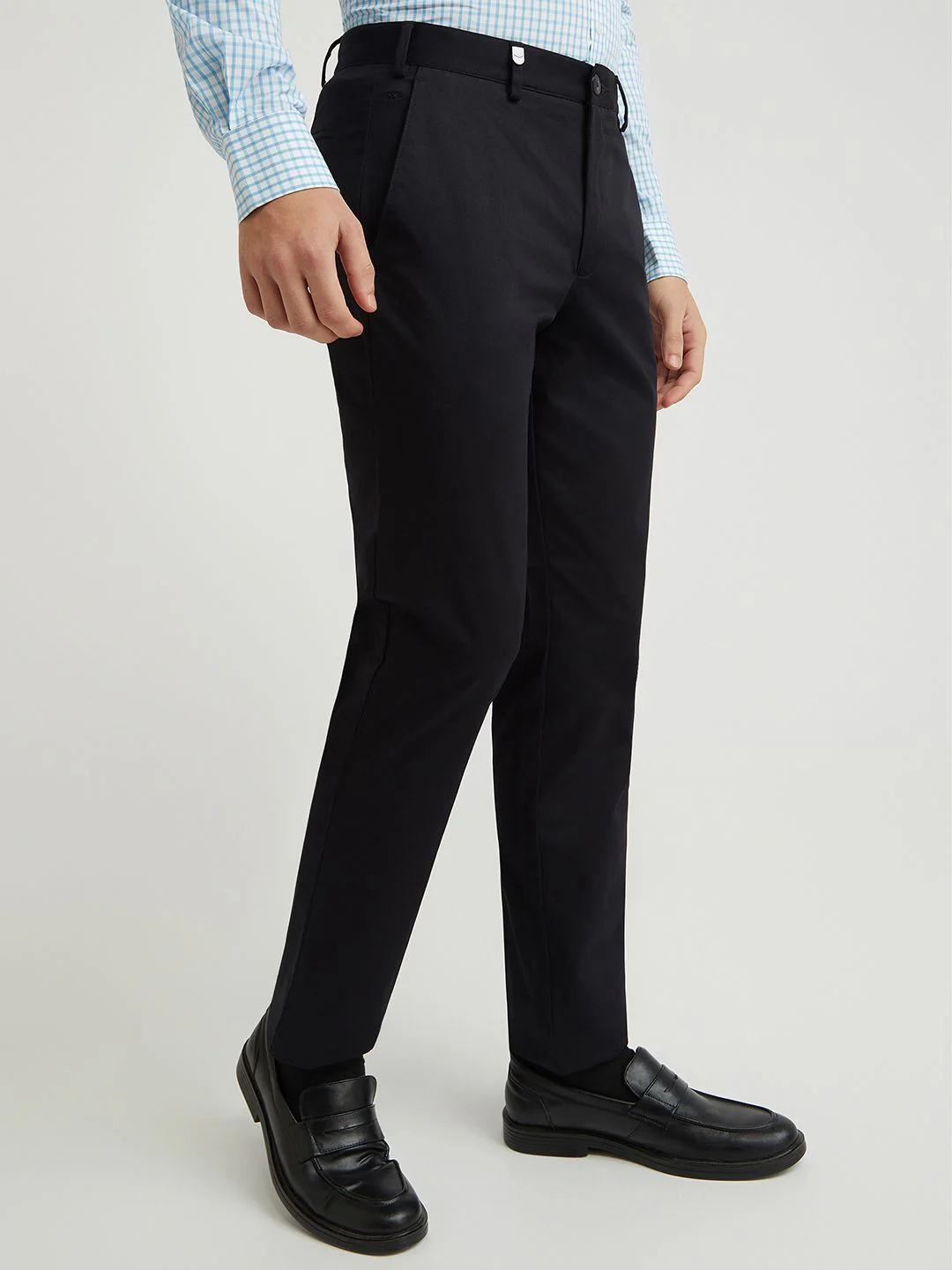Park Avenue Men Black Slim Fit Trousers - Image 2