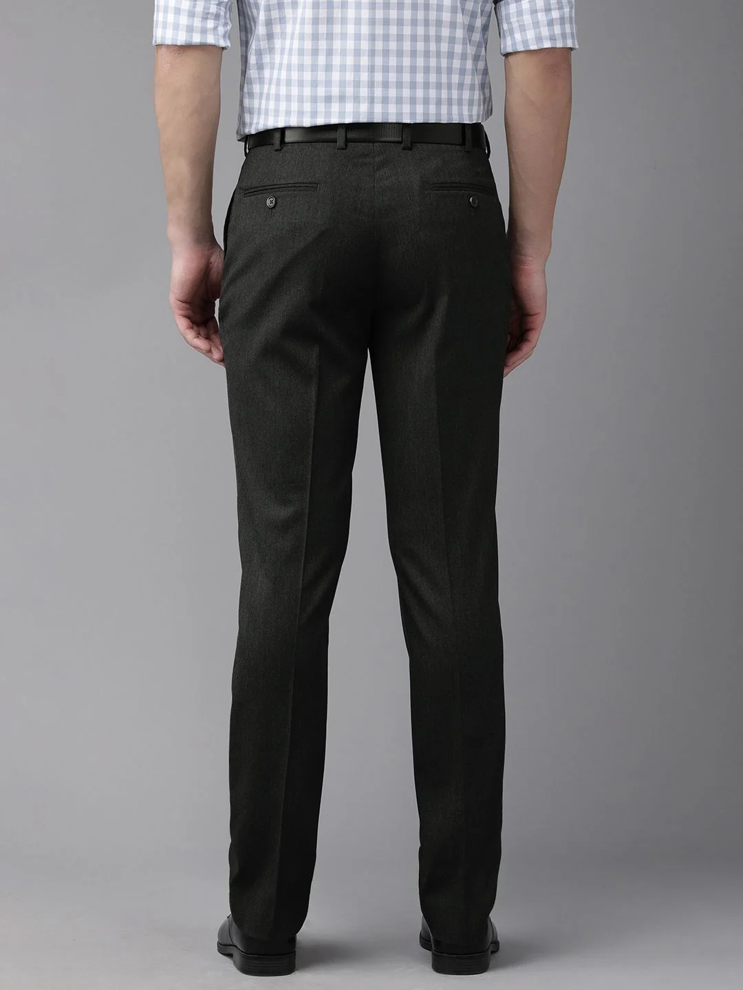 Park Avenue Men Charcoal Smart Trousers - Image 3