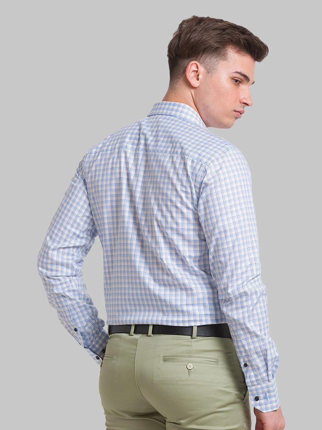 Park Avenue Men Checked Formal Slim Fit Cotton Shirt - Image 4