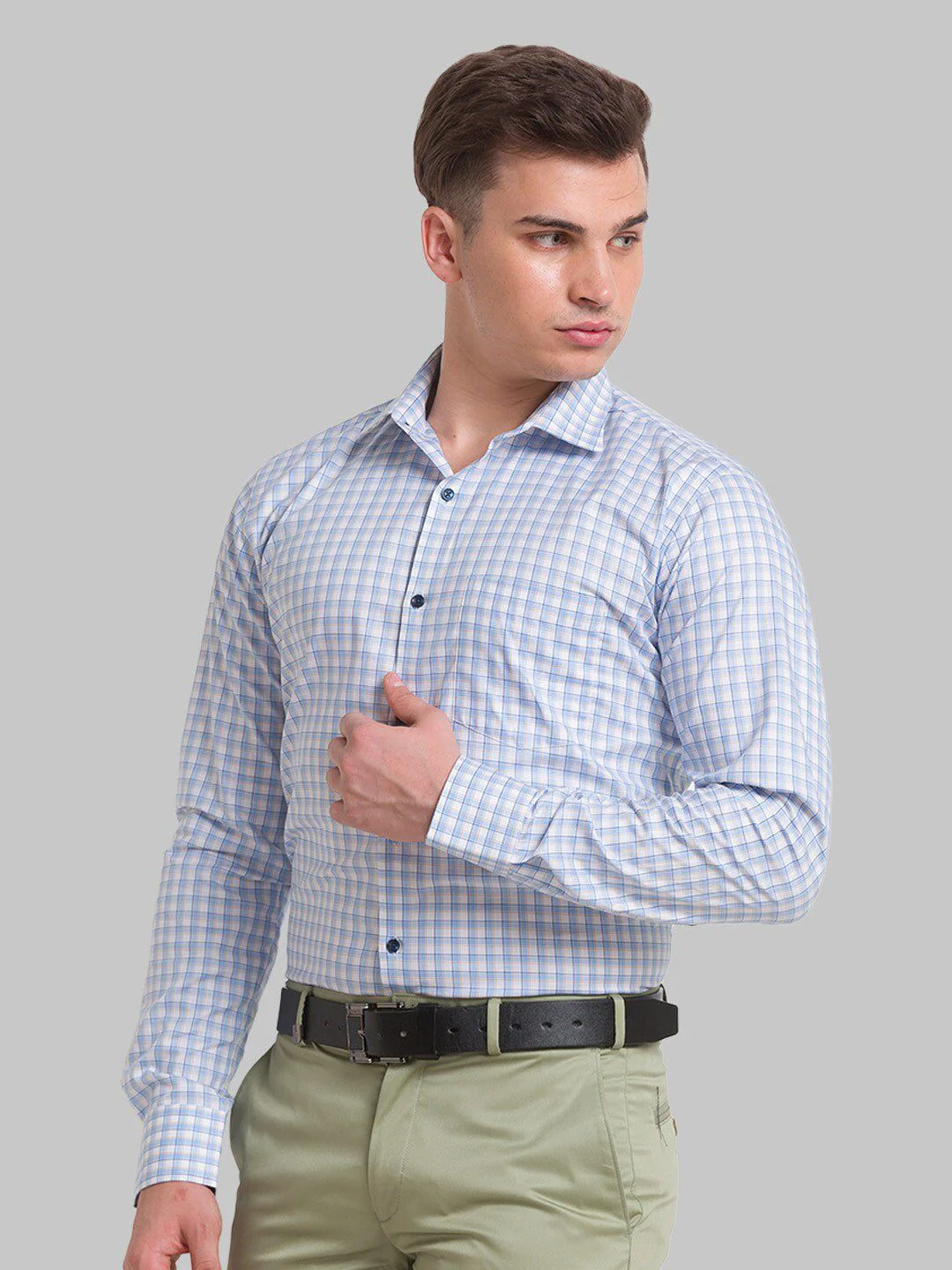 Park Avenue Men Checked Formal Slim Fit Cotton Shirt - Image 5
