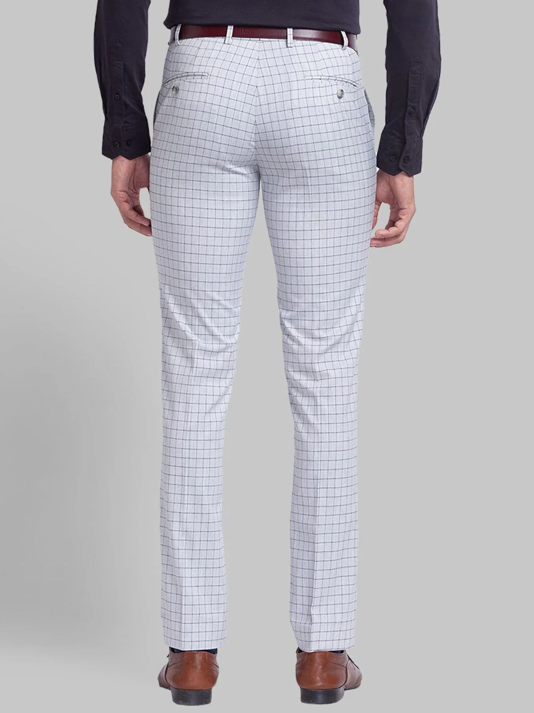 Park Avenue Men Checked Formal Trousers - Image 5
