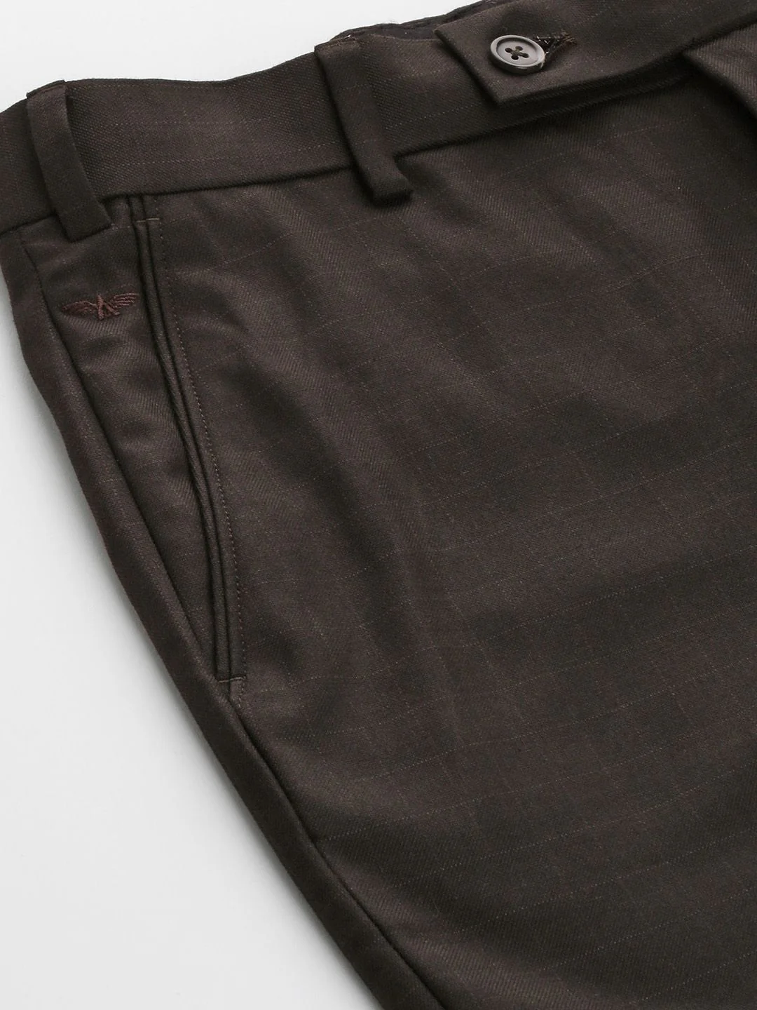 Park Avenue Men Checked Formal Trousers - Image 6