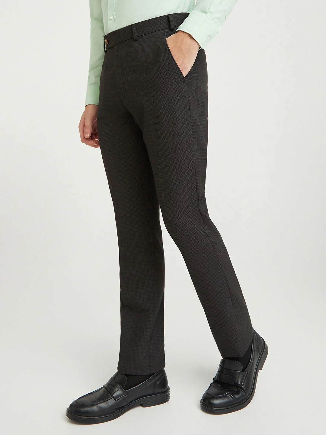 Park Avenue Men Checked Formal Trousers - Image 3